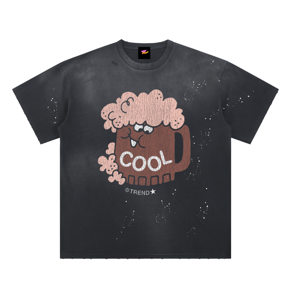 Cool, Root Beer Distressed Loose Fit T-Shirt