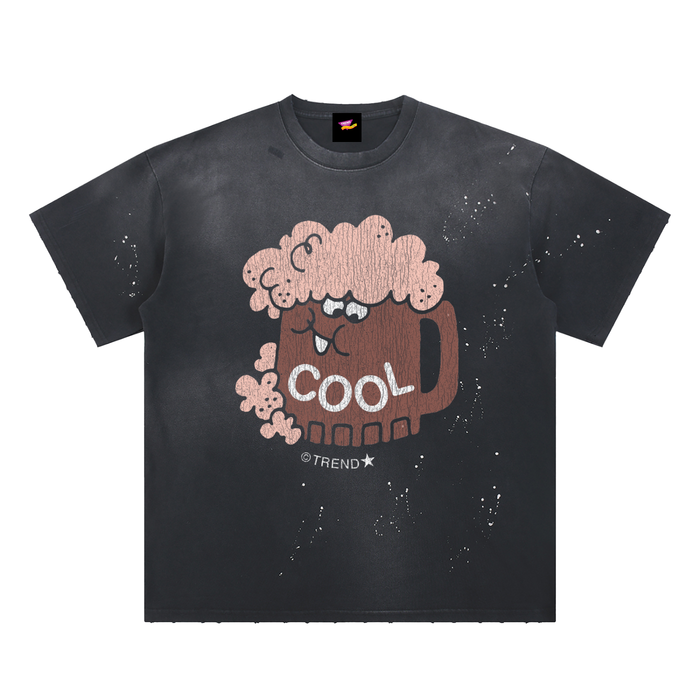 Cool, Root Beer Distressed Loose Fit T-Shirt
