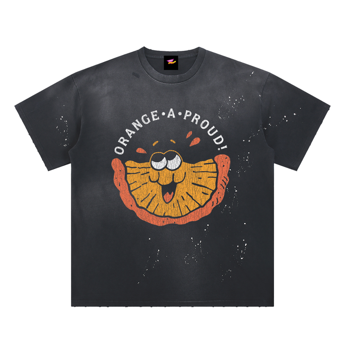 Orange-A-Proud! Orange Distressed Loose Fit T-Shirt