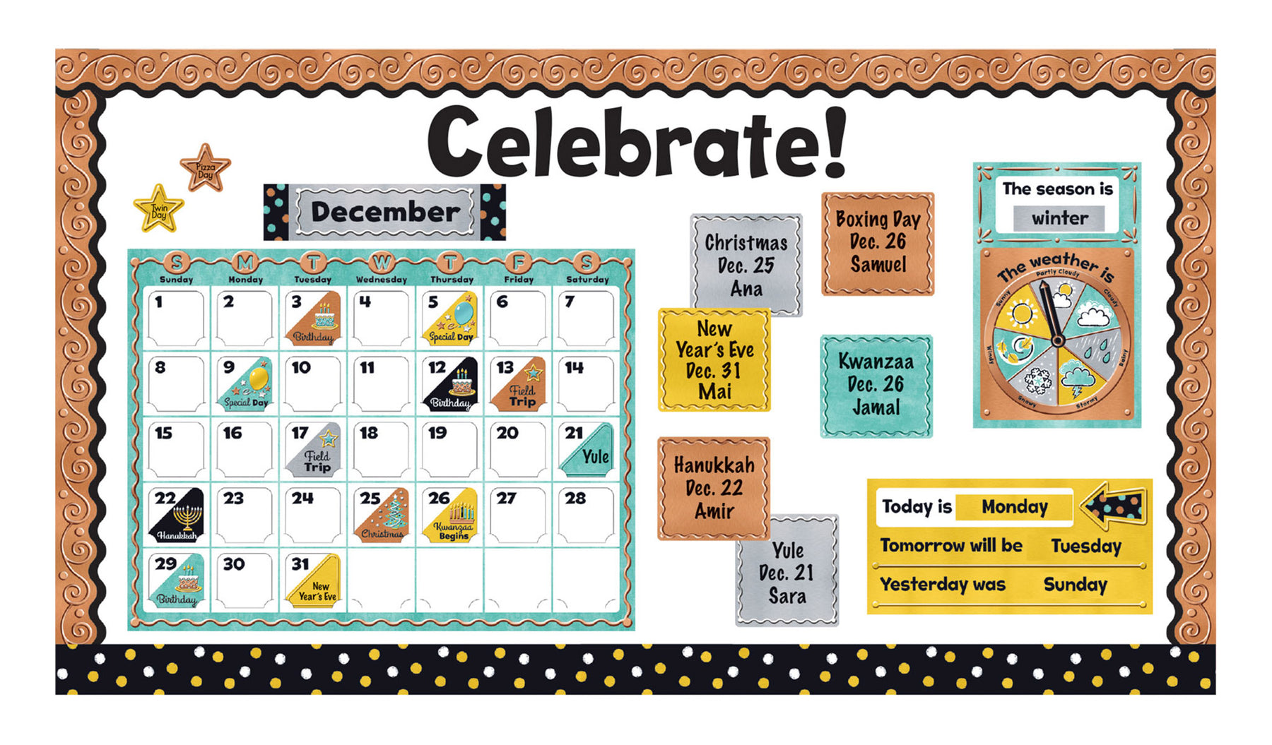D8425 I ♥ Metal™ Calendar Celebrate! Bulletin Board Idea