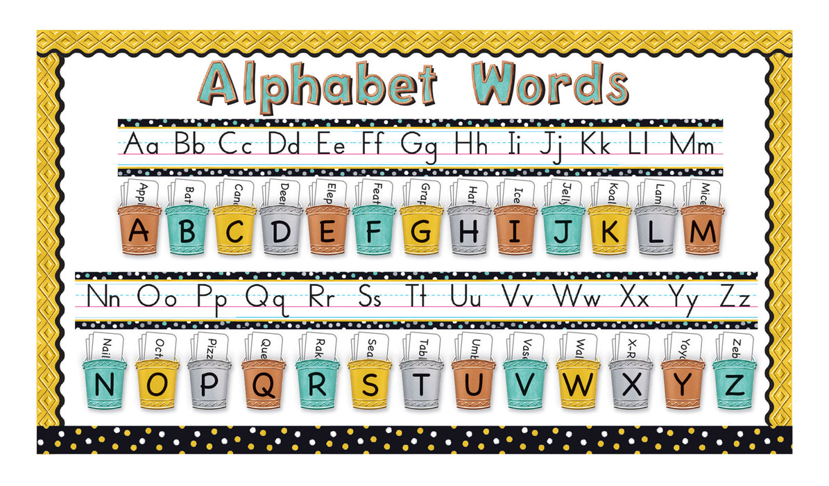 D8771 I ♥ Metal™ Alphabet Line Standard Manuscript Bulletin Board Idea