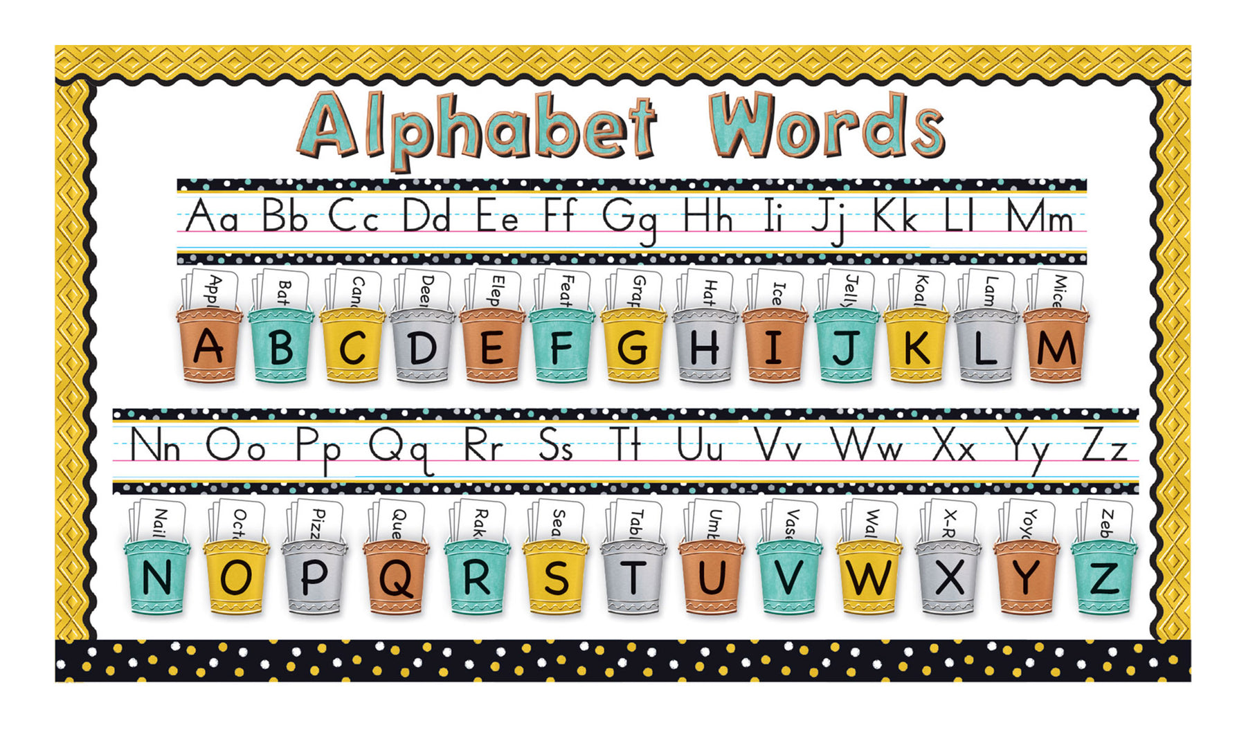 D8771 I ♥ Metal™ Alphabet Line Standard Manuscript Bulletin Board Idea