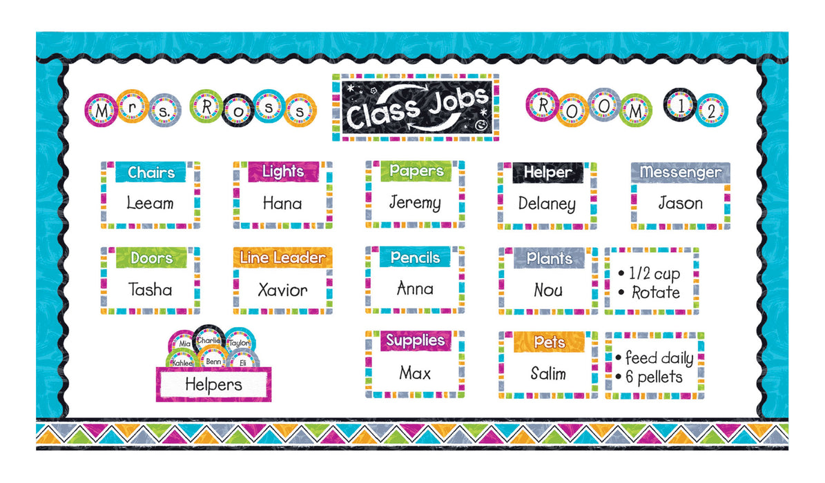 D8780 Color Harmony™ Wipe-Off® Class Jobs Bulletin Board Idea
