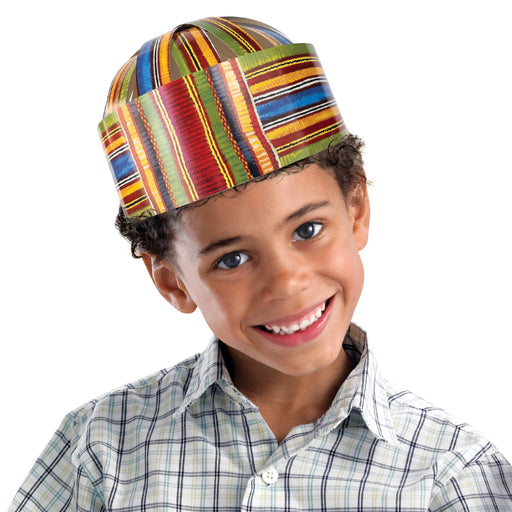 DIY214-1-Kwanzaa-Kente-Cloth-Kufi-Paper-Hat