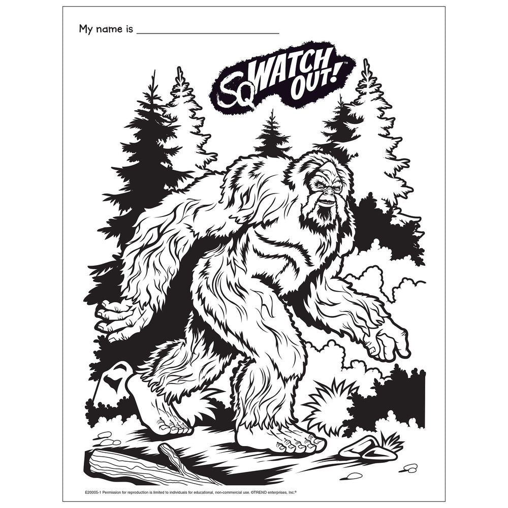 Bigfoot Coloring Page Free Printable