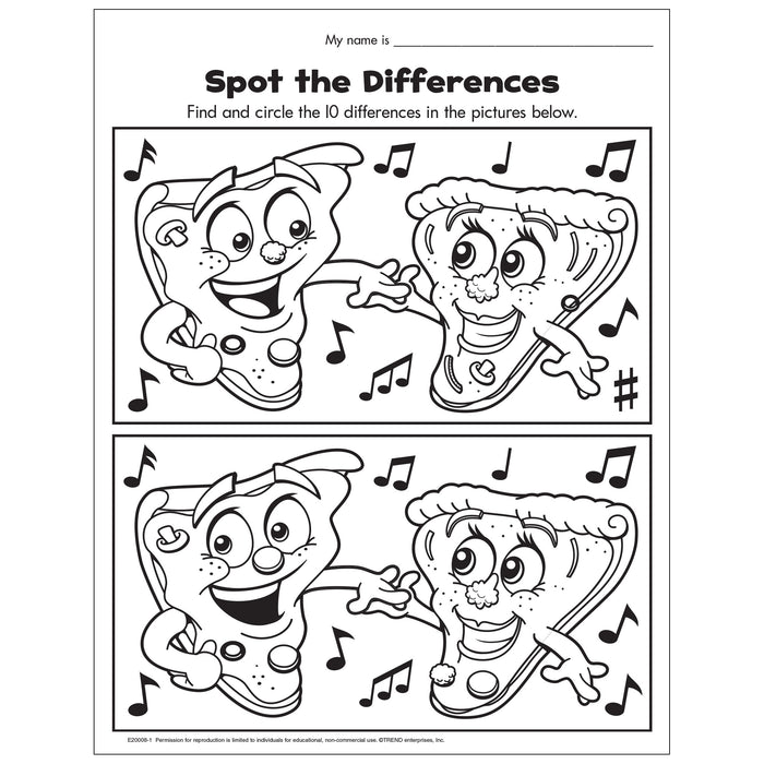 Pizza Time Spot the Differences Free Printable