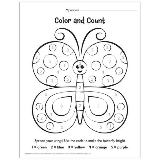 Count and Color Activity Sheet Free Printable