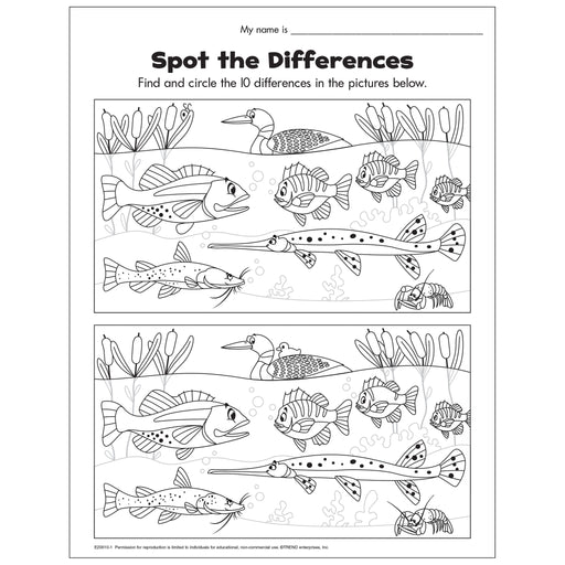 Gone Fish'n Spot the Differences Free Printable