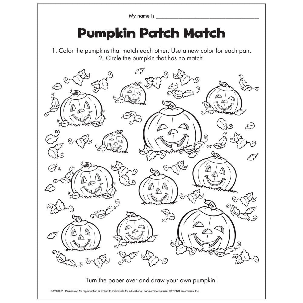 Free Printable Pumpkin Patch Match Halloween Coloring Activity — TREND ...