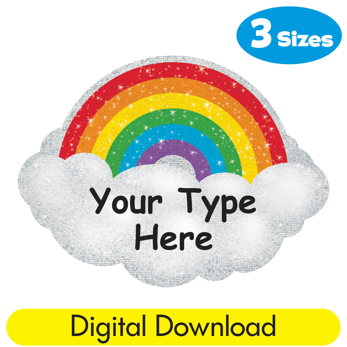 Sparkling Rainbow Printable Decor Editable Cut-Outs P10103 — TREND ...