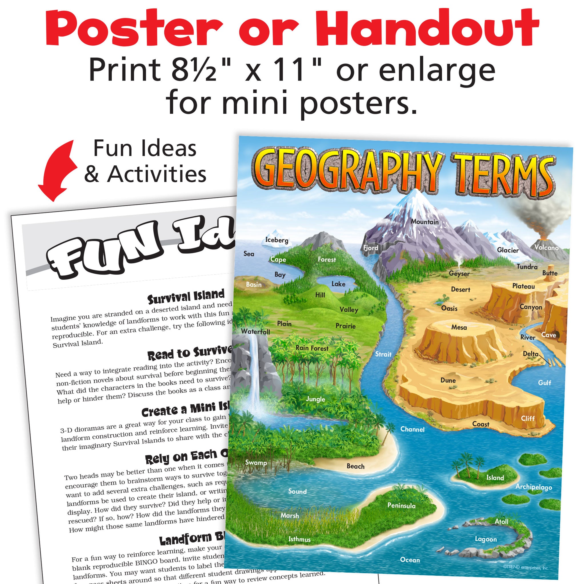 Learning Chart Poster Digital Handout Geography Terms P38118 — TREND