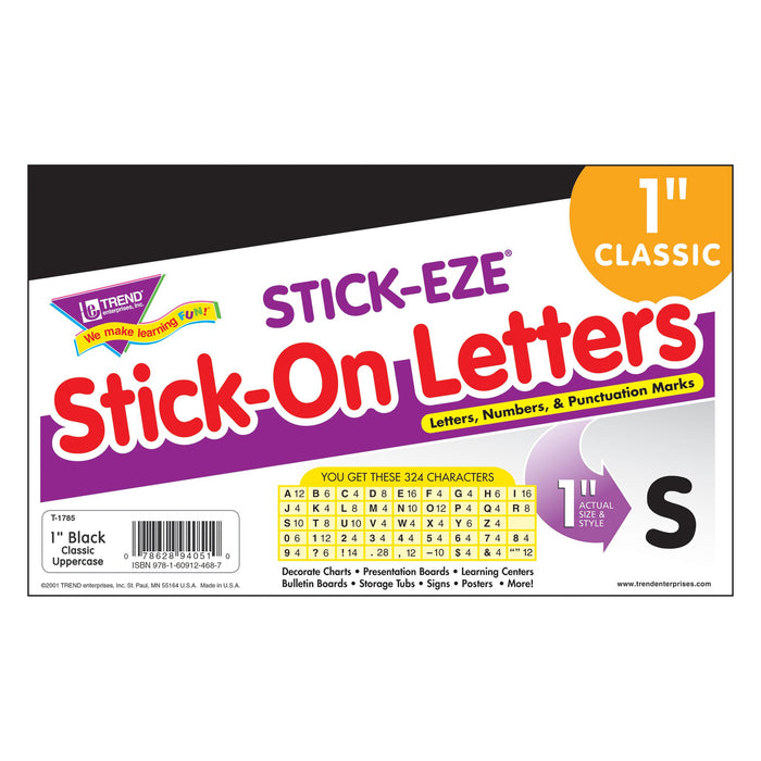 T1785 Letters inch Black Package