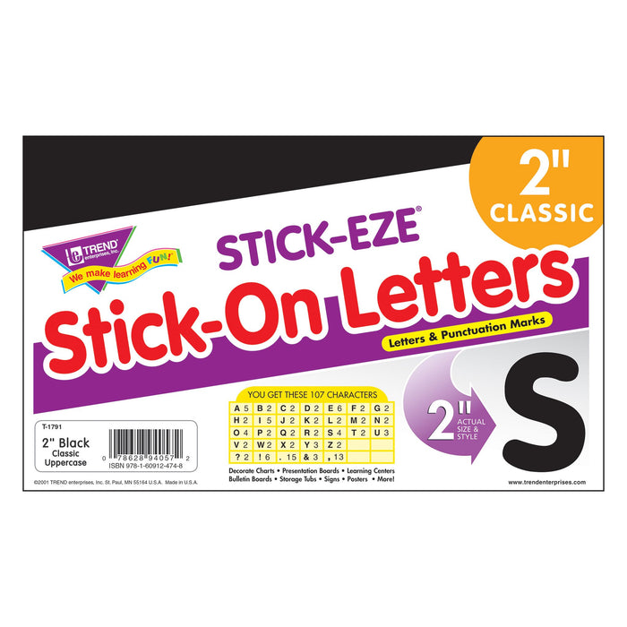 T1791 Letters inch Black Package