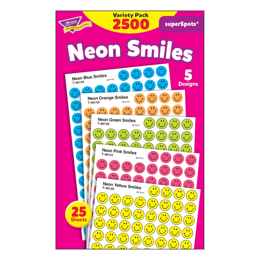 T1942 Sticker Chart Variety Pack Neon Smiles