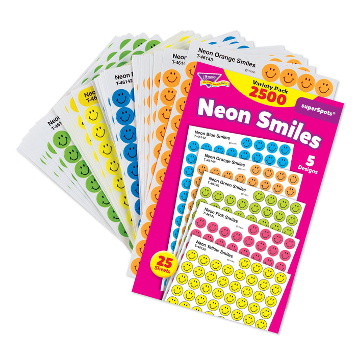 T1942 Sticker Chart Variety Pack Neon Smiles