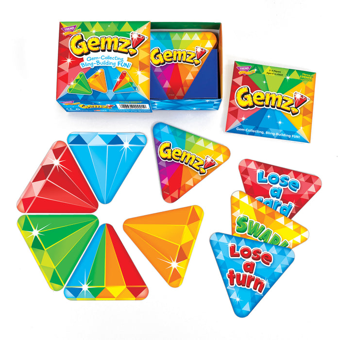 Gemz! Three Corner Card Game box and cards