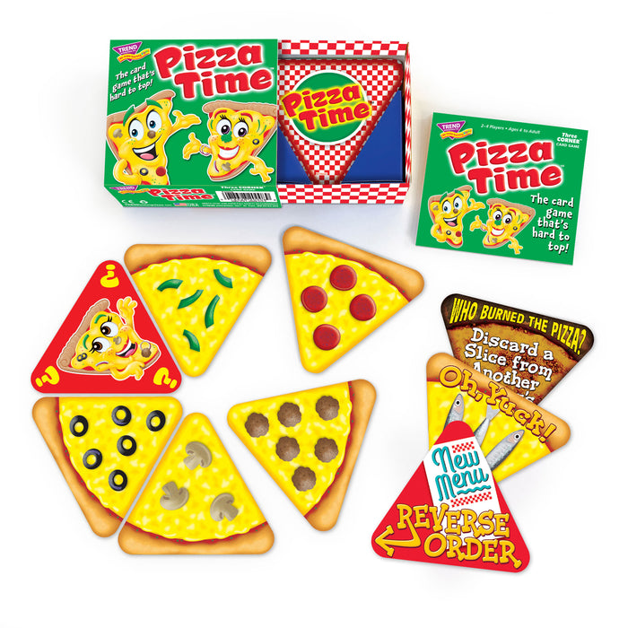 Pizza Time Three Corner Card Game box and cards