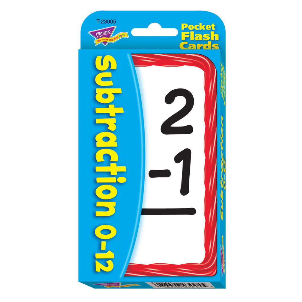 T23005 Flash Cards Subtraction 0 to 12 Package Front