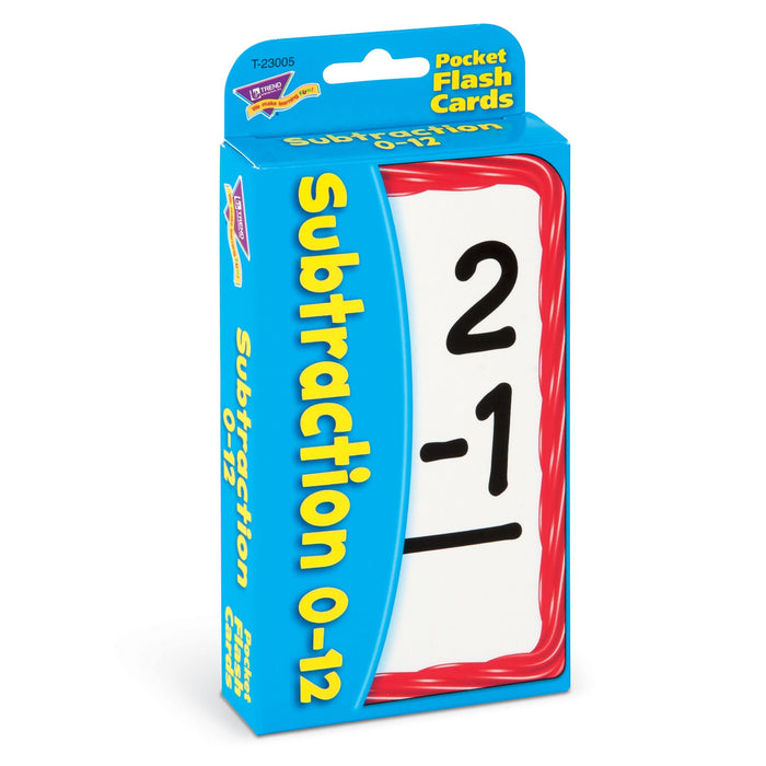 T23005 Flash Cards Subtraction 0 to 12 Package Left