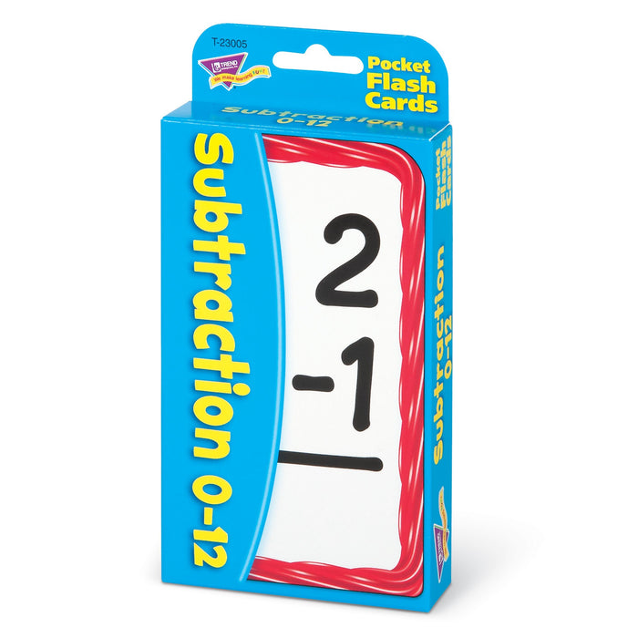 T23005 Flash Cards Subtraction 0 to 12 Package Right