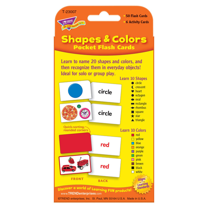 T23007 Flash Cards Shapes Colors Package Back