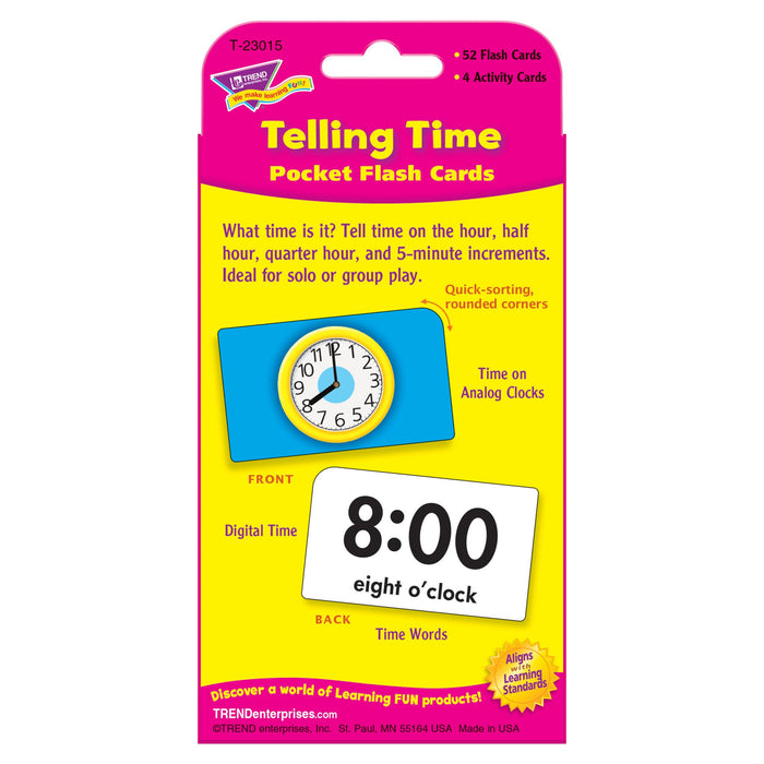 T23015 Flash Cards Telling Time Package Back