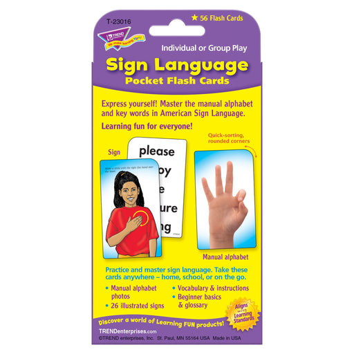 Pocket Flash Cards Sign Language T23016 — TREND enterprises