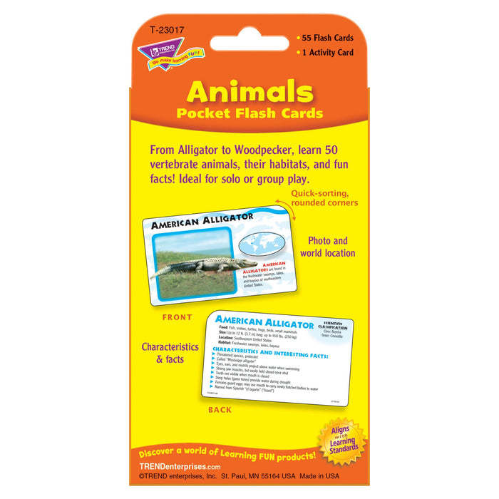 T23017 Flash Cards Animals Package Back