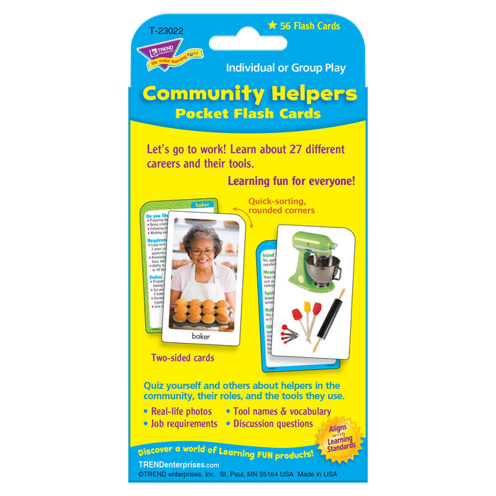 T23022 Flash Cards Community Helpers Package Back