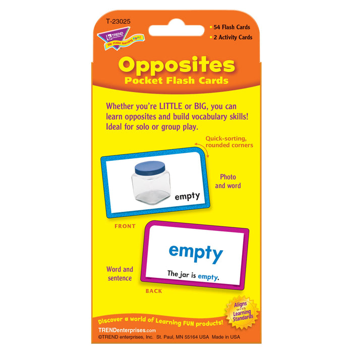 T23025 Flash Cards Opposites Package Back