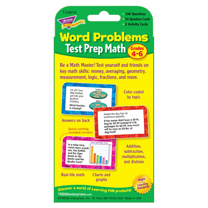 T24014 Flash Cards Word Problems Grades to Package Back