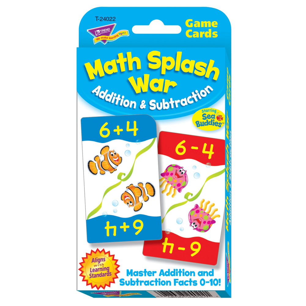 T24022 Game Cards Math Splash War Package Front