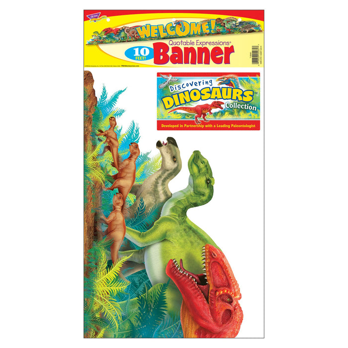 T25081 Banner 10 Feet Welcome Discovering Dinosaurs Package