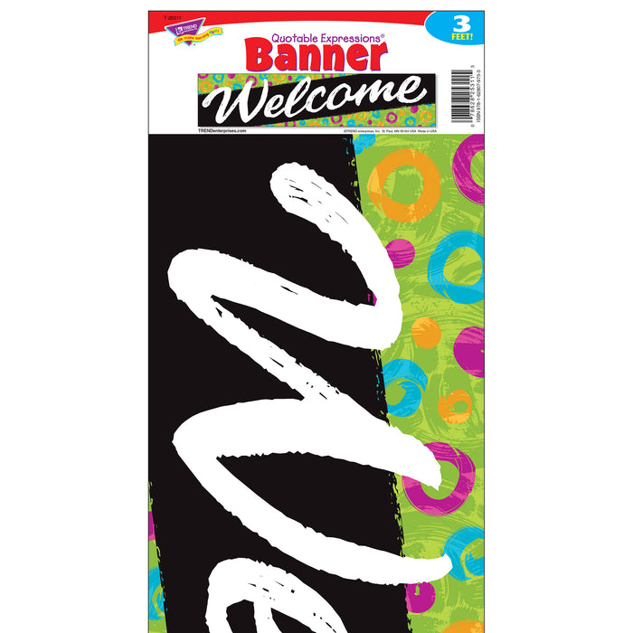 Welcome Swirl Dots Quotable Expressions® Banner – 3 Feet