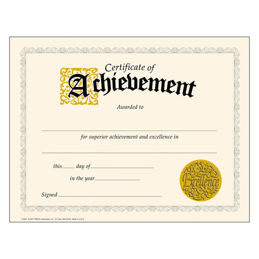 T2562 Award Certificate Achievement