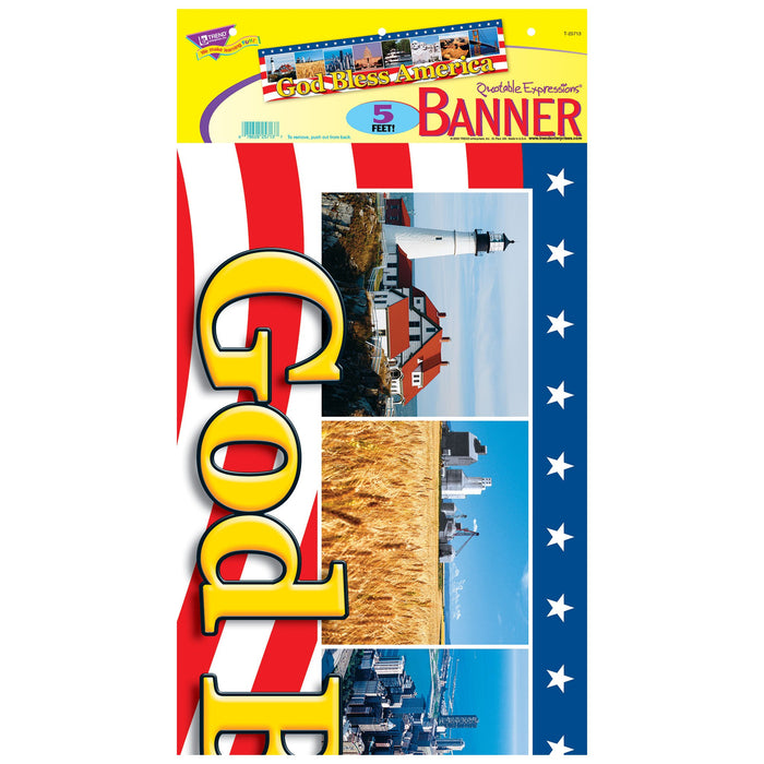 T25713 Banner 5 Feet God Bless America Package