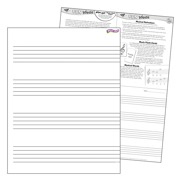 Off Staff Notes Wipe-Off® Chart Music Staff Paper T27304 — TREND enterprises