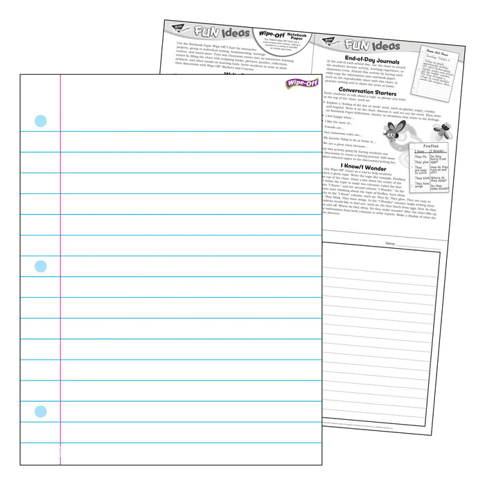 T27308 Wipe Off Chart Notebook Paper