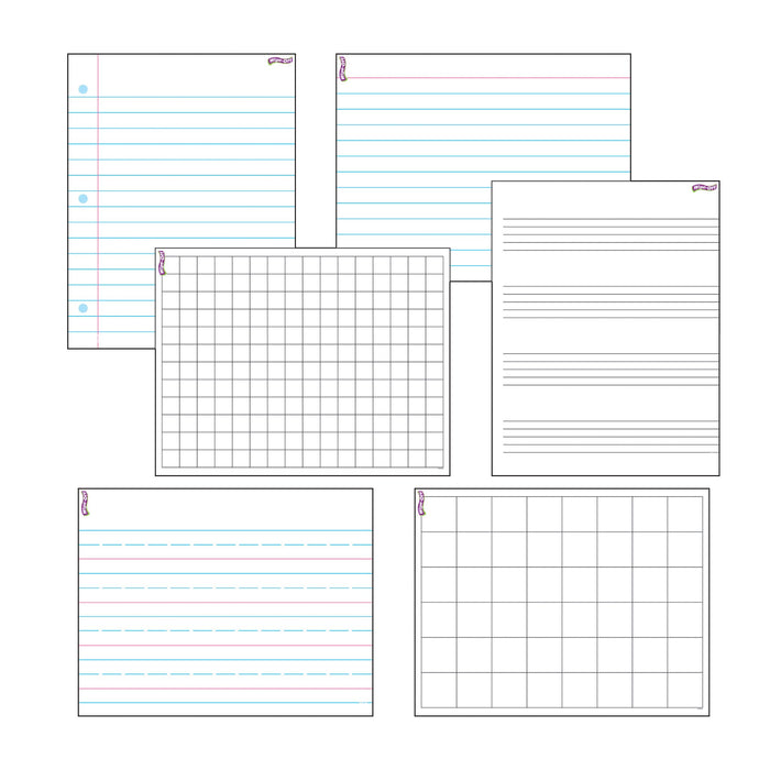T27906 Wipe Off Chart Pack Papers Grids