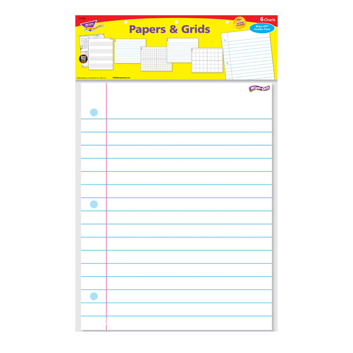 T27906 Wipe Off Chart Pack Papers Grids Package