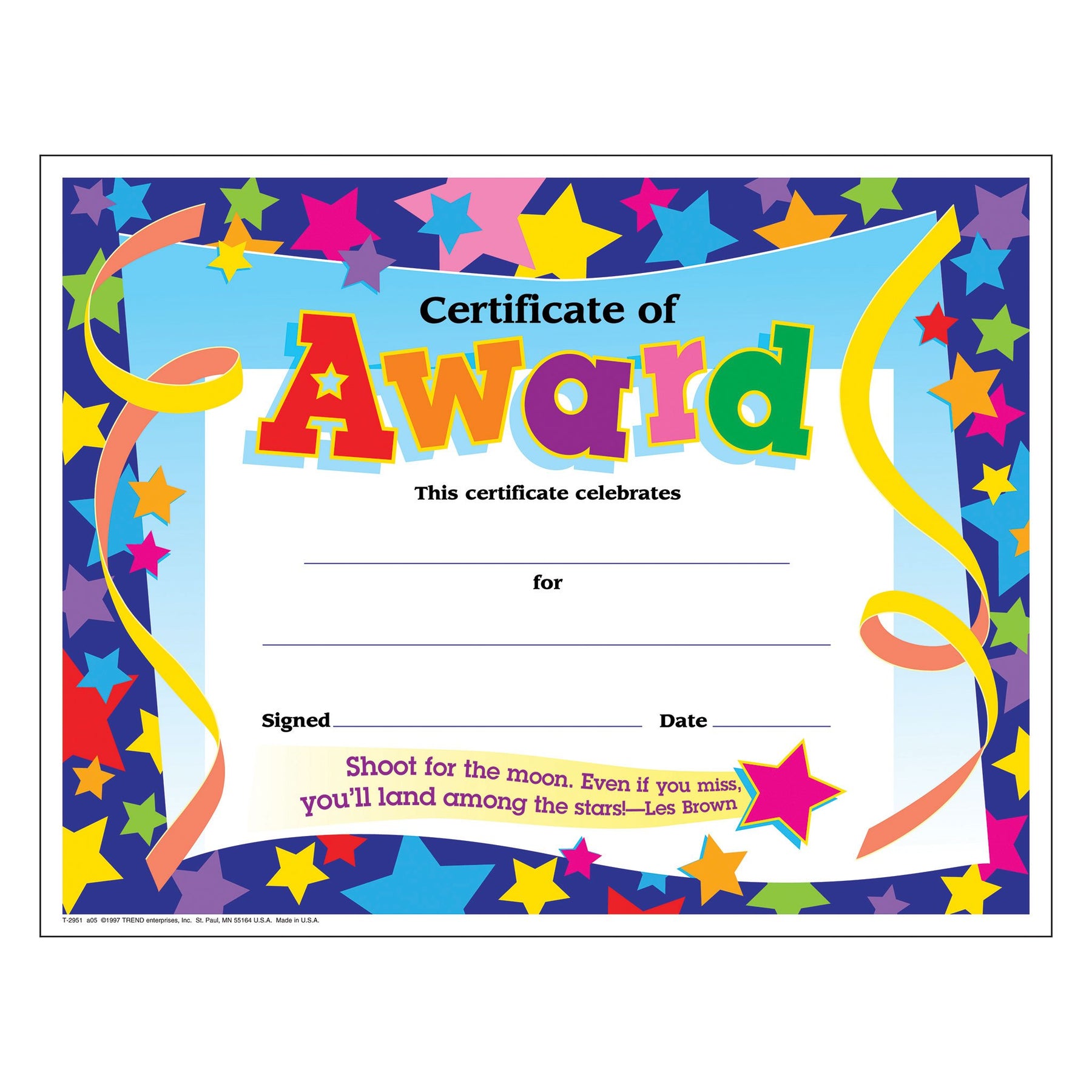 Colorful Classics Certificates Certificate of Award T2951 — TREND enterprises, Inc. colorful-classics-certificates-certificate-of-award-t2951-trend-enterprises-inc