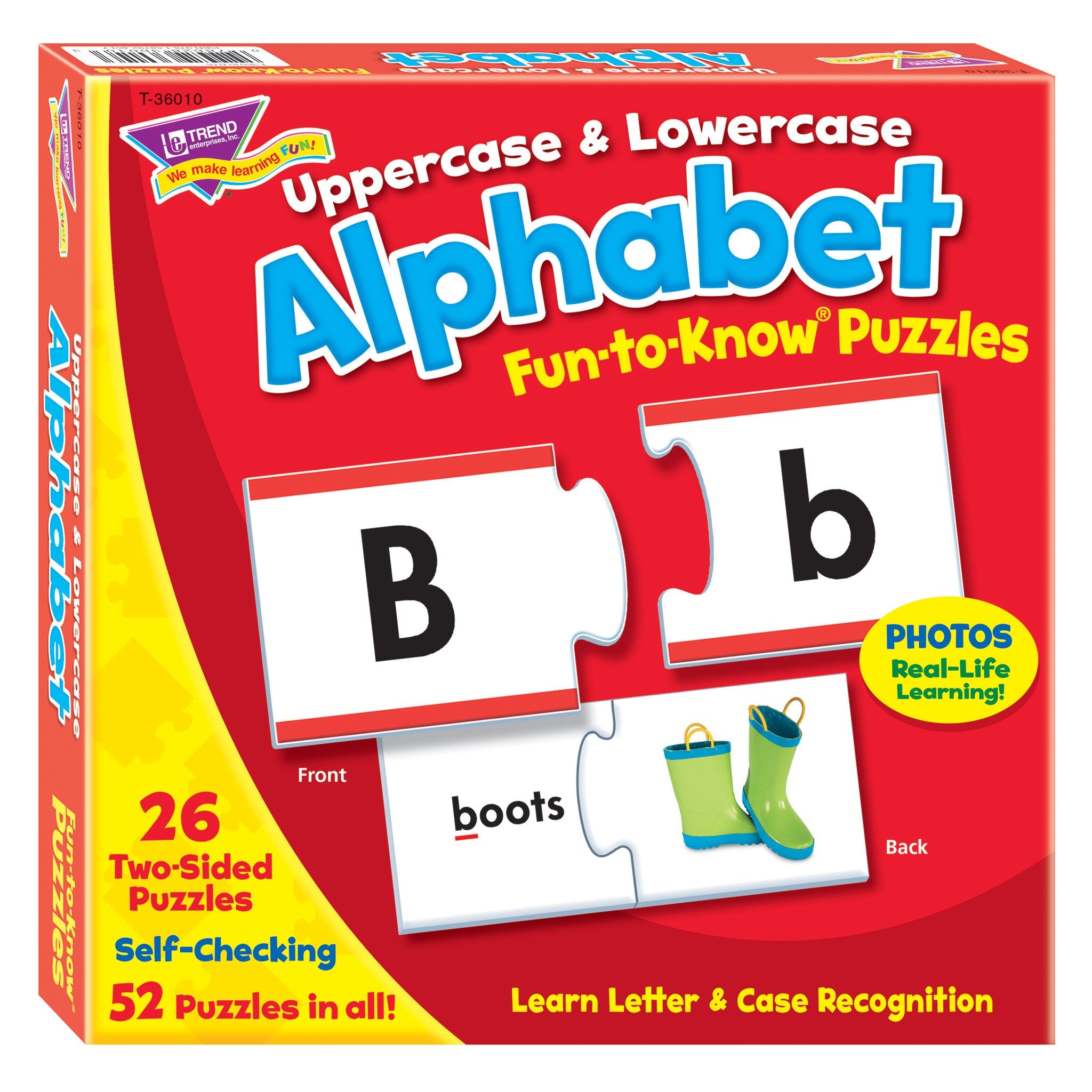 T36010 Puzzle Uppercase Lowercase Alphabet Box Front