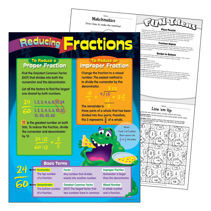 T38024 Learning Chart Reduce Fraction