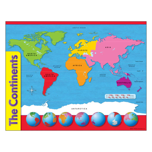 T38098 Learning Chart The Continents Map