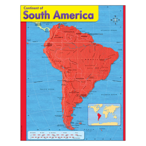 T38144 Learning Chart South America Map