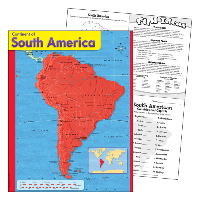T38144 Learning Chart South America Map