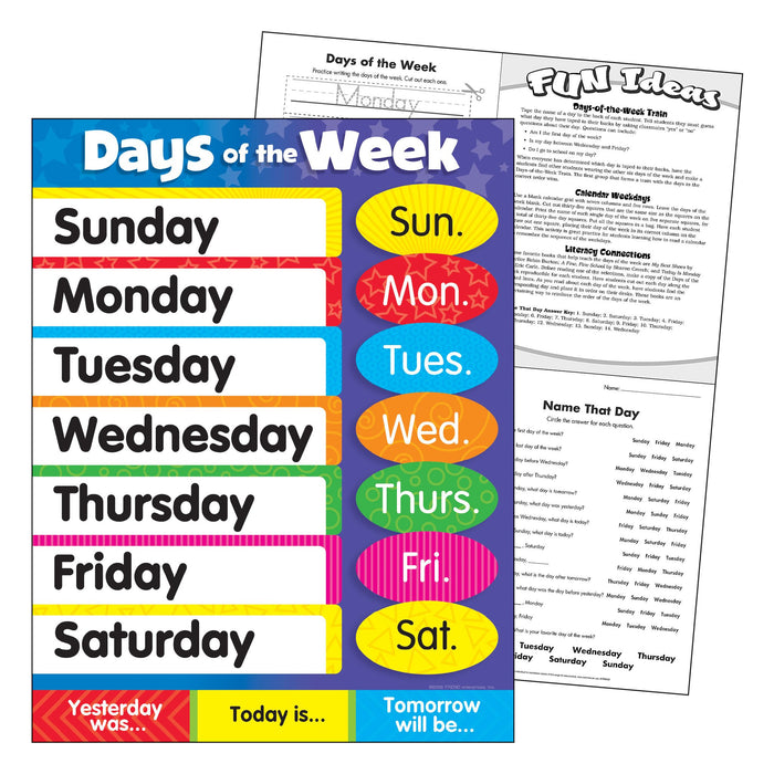 T38203 Learning Chart Days of the Week