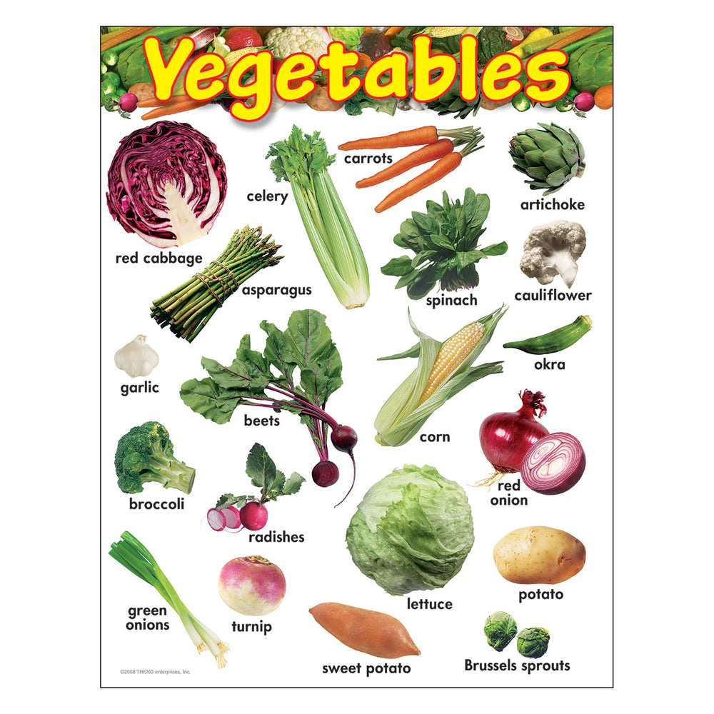 T38248 Learning Chart Vegetables