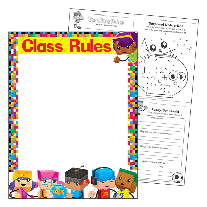 T38373 Learning Chart Class Rules Block Star Kids