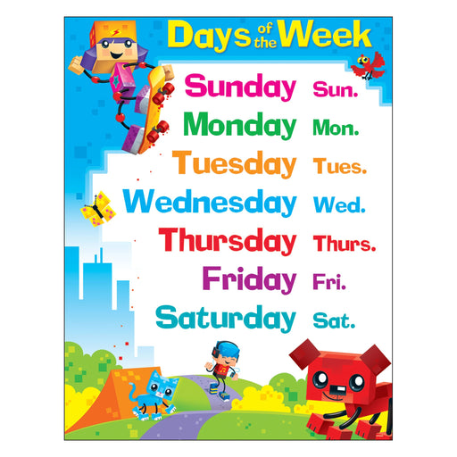 T38375 Learning Chart Days Week Block Star Kids